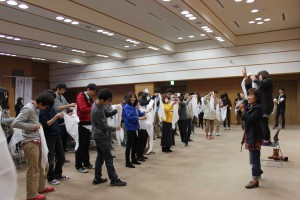 三角巾を使用した実技演習