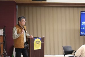 あいさつをする永井副学長（国際・グローバル戦略）Vice President Nagai greeting