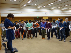 三角巾を使用した実技演習