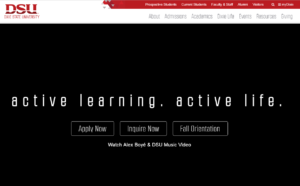 ディクシー州立大学ホームページ画像　Home page image of Dixie State University