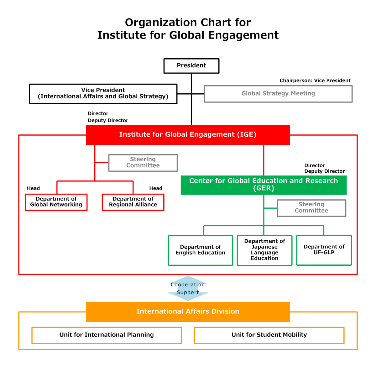 Organization Chart for Institute for Global Engagement