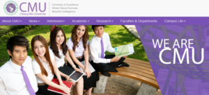 チェンマイ大学ホームページ画像イメージ　Ching Mai University HP image