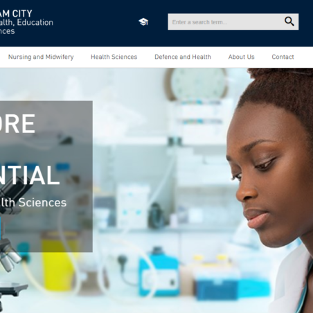 バーミンガム市立大学ホームページ画像 Image of Faculty of Health, Birmingham City University Home Page